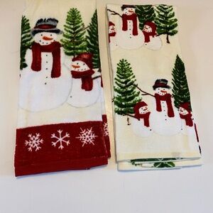 Saint Nicholas Square, Yuletide  snowman kitchen towel, 2Pac, cotton, NWOT